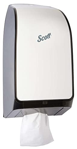 Kimberly Clark Professional MOD Hygienischer Badezimmer-Taschentuchspender (40407), 17,8 x 14,5 x 33,9 cm, für Scott & Cottonelle Toilettenpapier, Weiß, 1 Stück