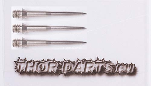 THOR-DARTS ®™ 1 Set (=3 Stück) Stahlspitzen mit 2ba Gewinde (Metallspitzen Dartspitzen Wechselspitzen Edelstahl Steeldartspitzen mit 2 BA Kleingewinde)