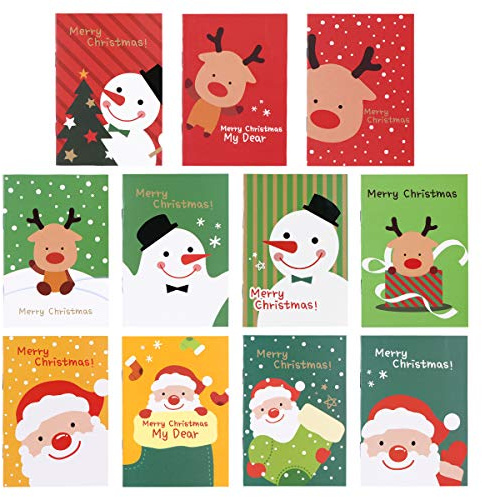 48 Stück Cartoon-Buch-Jack-Weihnachtsparty Weihnachtsstrumpffüller Schneemann-Notizblöcke Kinder-Weihnachtsnotizbuch Weihnachtsneuheit Weihnachtshirsch-Notizbuch