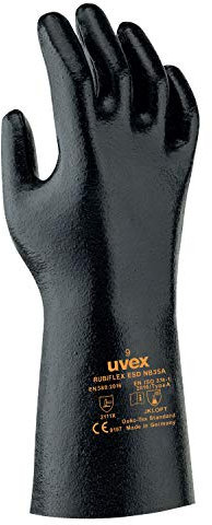 Uvex Ruvex-Rubiflex_8 Antistatische Schutzhandschuhe, Schwarz, 8 Größe