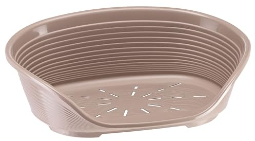 FERPLAST – hundbädd och kattbädd – hundbädd i plast liten – 100% återvunnen plast – hundkorg – andningsbar och halkfri – Siesta Deluxe – 54 x 35 x h 21,5 cm, S, BLÅ