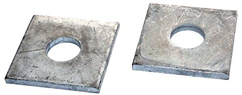 DIN 436, disco quadrato con foro 22 M20, in acciaio zincato a caldo, numero di pezzi 10 rondelle quadrate per costruzioni in legno