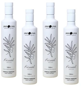JAVIOLIVA – PACK 4 Botellas AOVE PREMIUM Picual – COSECHA TEMPRANA 2025/26 – Prensado en Frío – 2 Litros Total – Ideal para Uso Profesional y Lotes.