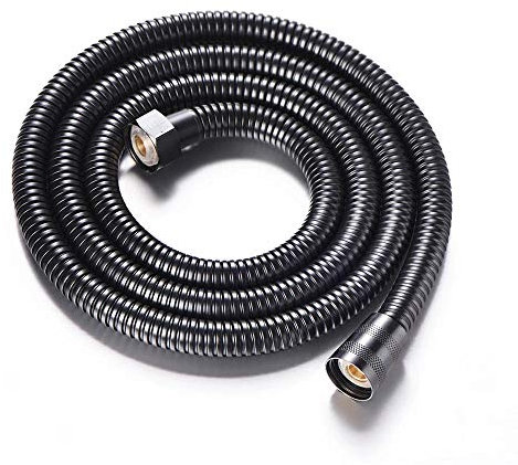 makeups58 Black Stainless Steel Shower Hose Handheld Shower Head Fittings Pipes Bathroom Accessories Hose Flexible Plumbing Pipe-1.5M