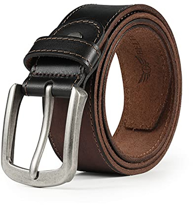 BELTER Herrbälte, äkta läderbälten, herr, jeansklänning, ledig, arbete, västerländsk, retro, med presentlåda, BRUN, 54-56 Waist