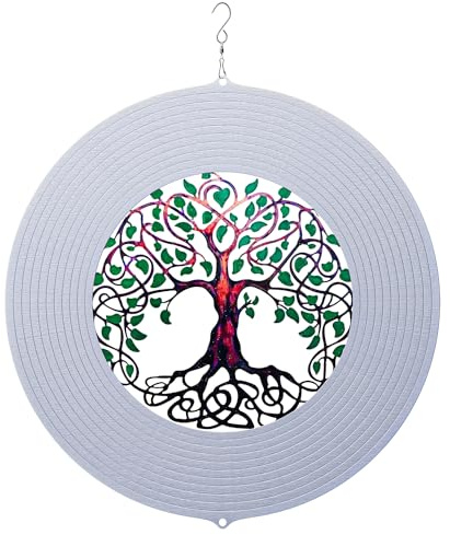 Baum des Lebens Windspiele für Hof und Garten, Metallornamente für Gartendekoration, Windspiel im Freien, Geschenke für den Außenbereich, 30.5 cm Baum des Lebens Wanddekoration von ISEO