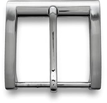 almela - Hebilla cinturón - 35 mm de ancho - 3,5 cm - Hebilla para recambio - Plata cepillada - Hebilla de repuesto - Buckle Belt (Plata, 35mm)