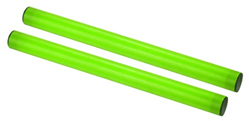PATIKIL Junior Relay Track Baton, 2 Pack Plastic Race Field Running Stick for Outdoor Athletics Sport Game Tool, Green