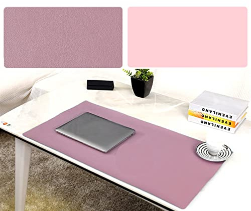 Lifup Wasserdicht PU Leder Schreibtischunterlage Rutschfeste Mauspad für Büro und Zuhause Doppelseitig Violett Rosa 70x50cm