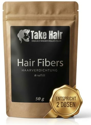 Take Hair Streuhaar Nachfüllbeutel 50g I Hält bei Regen und Wind I Für Männer und Frauen I Schütthaar zur Haarverdichtung I Hair Fibers Haarpuder Haarpulver Haarausfall (Streuhaar Rot)