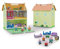 Peppa Pig 913D00073 Maison Portable en Bois avec décoration – 2 étages avec Grenier et Jardin – Comprend 7 Accessoires et 4 Personnages – Taille 39 x 34, 5 x 18 cm