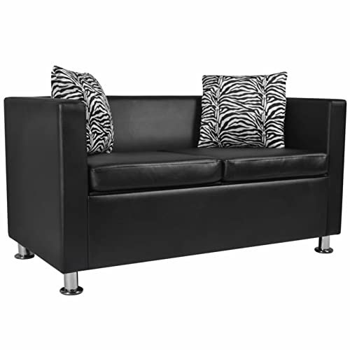 Keketa 2-Sitzer-Sofa Sofa Couch Loungesofa Relaxsofa Relaxcouch Sofa Moderner Multifunktionale Sofa für Wohnzimmer Schlafzimmer Kunstleder Schwarz