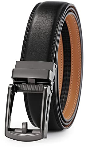 guvoosm Gürtel Herren,Leder Automatik Gürtel Für Herren Business Anzug -3,5cm Breite-27-125-Black 251