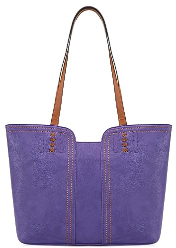Montana West Borsa da donna con manico superiore, borsa a tracolla oversize, Vero viola