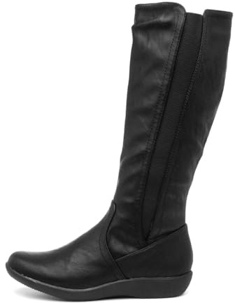 Cushion Walk Sheri Womens Black Zip Up Calf Boot - Size 6 UK - Black