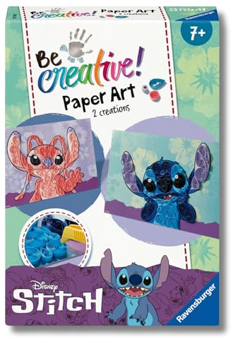 Ravensburger BeCreative Paper Art Quilling Stitch - Bastelset ab 7 Jahre | Papierstreifen-Wickeln und Quilling, Geschenk für Mädchen und Jungen
