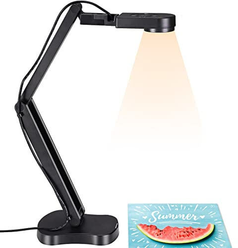 THUSTAND Visualizador USB 2448P, cámara de documentos para enseñanza y aula con luz LED, invertir izquierda y derecha, invertir arriba y abajo, AF, micrófono dual, plegable para Mac, Windows,