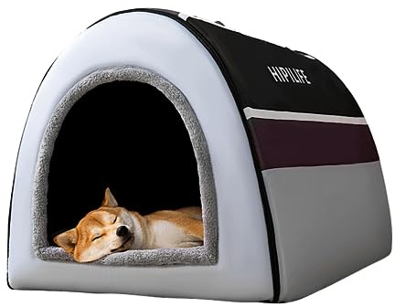 Vansza Maison d'intérieur pour chien, niche amovible antidérapante pour grands chiens, fournitures d'hiver pour animaux de compagnie avec tapis moelleux pour chats, chatons, chiots