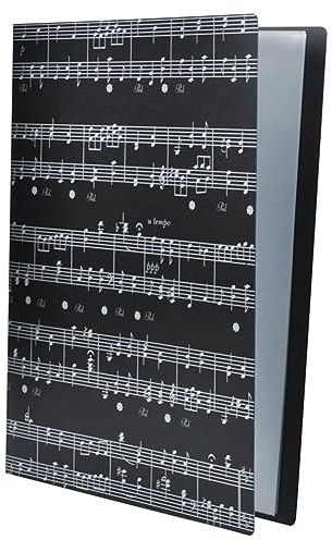 Lckiioy 1 Stk. Musiknoten-Datei-Papierspeicher-Ordner Dokumentenhalter Leere Notenblatt-Dateien Kunststoff A4 Größe 40 (Musiknoten Schwarz)