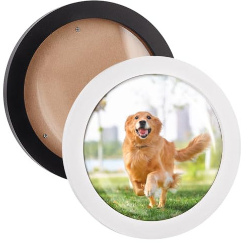 FINGERINSPIRE 2-runde Holz-Bilderrahmen, 20,6 cm, Weiß/Schwarz, Wandmontage, stilvoller Ausstellungsrahmen für Zuhause, Büro, Galerie, Hochzeit, Dekoration