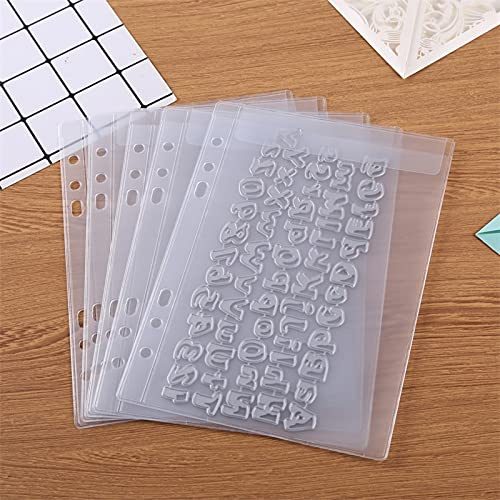 OTCRAFT 20 Stück A5 Kunststoff-Bindertaschen, 6 Löcher, wasserdichte PVC-Ordner, lose Blätter, zum Vergessen von losen Blättern, Planer, Einstecktaschen, für Fotos, Dokumente, Stanzformen, Rechnungen,
