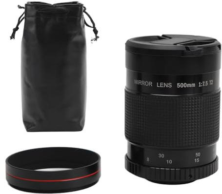 Beufee Lente para Canon, Teleobjetivos Manuales 500 Mm F7.5 Teleobjetivo Teleobjetivo Manual Zoom Lente De Montaje En T para Cámara con Montaje En T