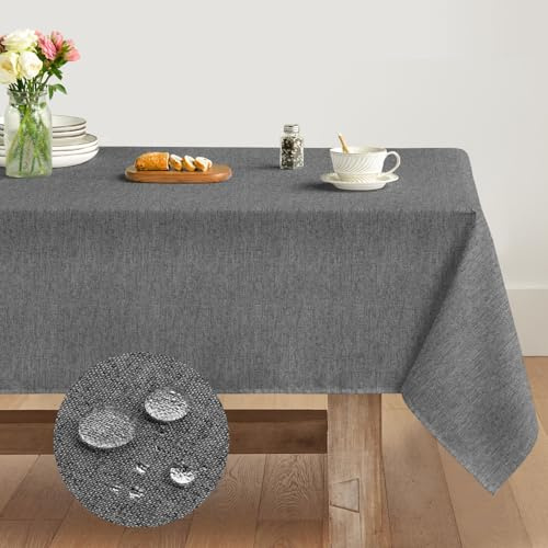 Artoid Mode Hellgrau Tischdecke 140x110 cm, Saisonnal Herbst Wasserabweisend Fleckschutz Tischwäsche Küche Dekoration Urlaub Party Dekor