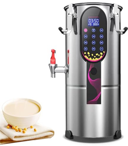 YXFAZPP Commercial Soymilk Maker, Electric Soymilk Making Machine with Removable Filter and Timer, Stainless Steel Pulp Residue Separation Refiner (11L)