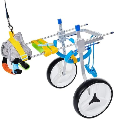 JQQJZLC Hunderollstuhl, Scooter, verstellbar, für Tiere, behinderte Hunde, unterstütztes Gehauto, Haustier-Mobilitätsrad (L)