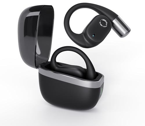 VEN-DENS Bluetooth 5.4 Open-Ear Headphones, Wireless Sport Earbuds with Air Conduction, Ergonomic Ear Hook Design, 45 Hours Playtime, 14.2mm Bass Drivers, Hi-Fi Sound for Running and Workouts