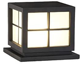 YYUINU Pfostenlicht Im Freien, Dekorative Beleuchtung, Zaunpfosten, Kappenlicht für Holzpfosten, Patio, Hof, Landschaftsdekoration,Lamp Height 21cm-A