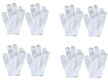 ifundom 8 Stück Kinder Badehandschuhe Weiss aus Nylon Körperpeeling Duschhandschuhe Leicht und Auszuziehen für Kinder