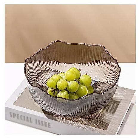 KHYTEBV Frutero 2 Piezas Bandeja de Frutas Mesa de café para el hogar Bandeja para bocadillos Dulces Frutos Secos Bandeja de Frutas Simple de Lujo Ligera Cuenco de Vidrio