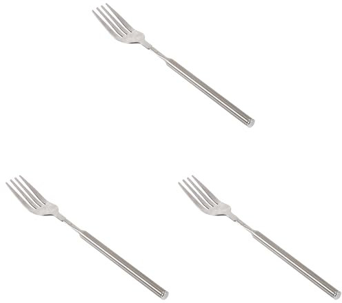 3 Piezas Tenedor Extensible para Cena de Acero Inoxidable Barbacoa Ajustable Telescópico Extensible Cena Fruta Postre Tenedor de Mango Largo Cubiertos para Cocinar Tostar
