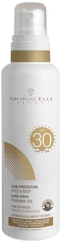 Monacelli Sun Protection Face & Body 30 SPF Sonnenschutzmilch, feuchtigkeitsspendend, 100 ml