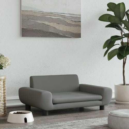Xichuzi Hundebett Dunkelgrau 70x45x33 cm Samt, Hundesofa, Hunde Bett, Hundekissen, Dog Bed, Kuschelbett Katzen, Hunde Couch, Hunde Sofabett, 171990