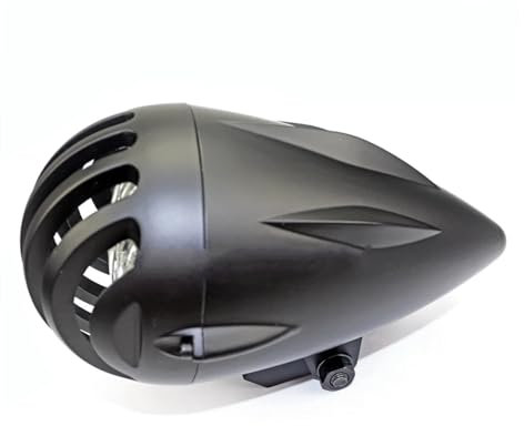 DKPMWD Faros Faro Delantero Retro 4,5 para Motocicleta H4, Cubierta Rejilla Aluminio, Faro Personalizado para Bobber para Chopper para Cafe para Racer Faro Led Motocicleta