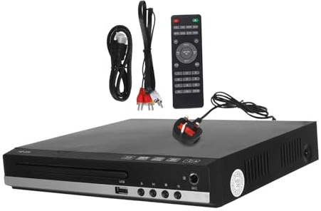 OSALADI Portable Dvd Player for Tv with Multiformat Support and High-definition Viewing, Compact Abs Design for Home and Travel Use with USB Port and Remote Control