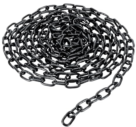 ohbien Starke Stahlkette aus Kohlenstoffstahl, 6m 6mm Kette Schwarz | Gliederkette aus Kohlenstoffstahl für Hängezäune Kette Hängesessel Schaukelkette Hundekette Garagentore