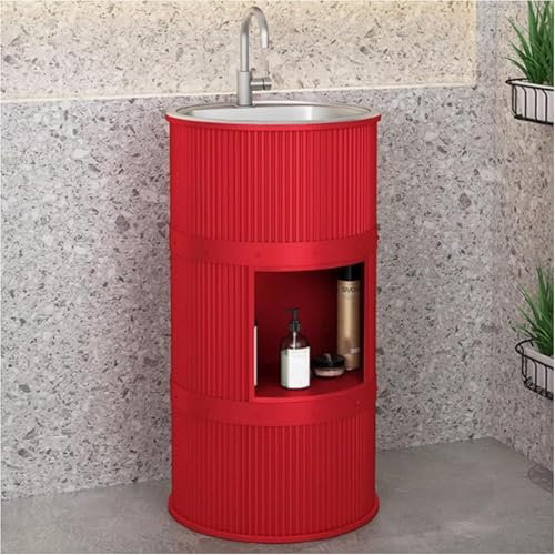 Fregadero de pedestal de baño independiente, moderno lavabo de cerámica, lavabo de baño, mueble de tocador de pie debajo del fregadero, armario de baño