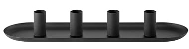 blomus Kerzenhalter -LOHA- | Farbe Black | Oval | Aus Stahl und pulverbeschichtet; Für stimmungsvolles Kerzenlicht; Maße 11 x 37,5 x 5 cm