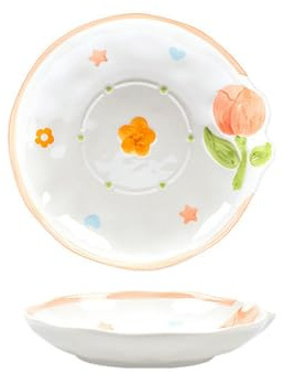 Fiori in ceramica, piatti piccoli, freschi e irregolari, squisiti e resistenti alle alte temperature per uso domestico, piatto fondo di forma speciale da 20,3 cm