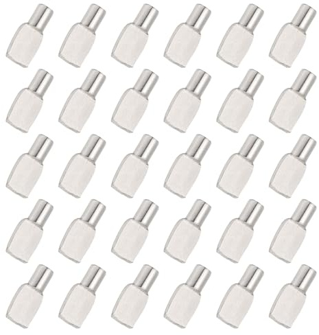 QUARKZMAN Soportes Para Estantes, 60 PCS Clavijas De 7mm Para Estantes, Soportes Para Muebles De Cocina, Librerías, Vitrinas Y Armarios (Plateado)