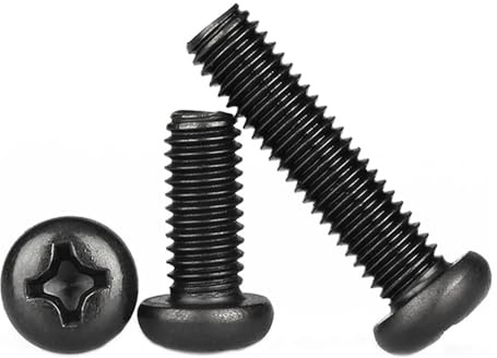 DSDBDNN Tornillo de cabeza redonda con cruz, negro, M1, 2, 4, 7, M2, 5, M3, tamaño pequeño, for electrónica, con ranura en cruz, DIN7985 GB818(25mm,M2.5 x50pcs)