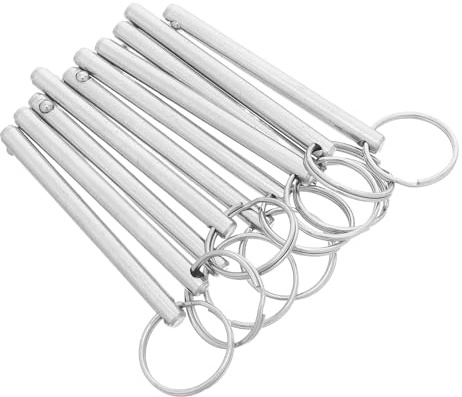 SHERCHPRY 10 Pezzi Perni di Bloccaggio con Anello in Acciaio Inox 6X70 MM Perno di Sicurezza Sgancio Rapido per Rimorchi Tosaerba e Attrezzature Agricole Resistente alle Intemperie per