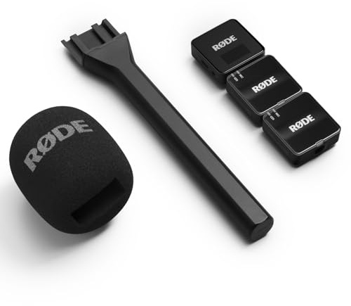 Rode Wireless GO Generation 3 - Sistema wireless per microfono a 2 canali con adattatore manuale e protezione antivento Keepdrum