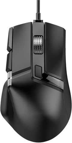 Luocute Mouse da Gioco RGB, Mouse Ergonomico Cablato con 7 modalità di Illuminazione RGB, 11 Pulsanti Programmabili, da 1200 a 12400 DPI, Frequenza di Polling 1000 Hz, per Giochi per