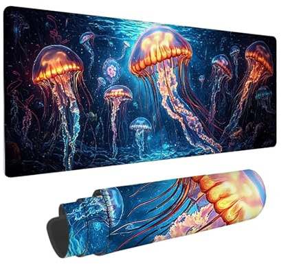 Alfombrilla Ratón XXL Grande Gaming Mouse Pad 1600 x 800 mm, Impermeable Antideslizante Mousepad, Lavable, Alfombrilla Escritorio con Base de Caucho para Gamers, PC y Portátil - (Medusa) G-754