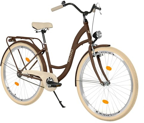 MILORD Damenfahrrad Citybike Komfort Bike Retro Hollandrad Vintage Fahrrad, 26, 28 Zoll, 1-Gang