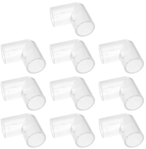 GLEAVI 10 Stück 16mm Acryl Rohrverbinder 90 Grad Winkel Aquarium Schlauchverbinder für Fisch Tank Filtration und Wasseranschluss Transparent Umweltfreundlich Einfache Installation